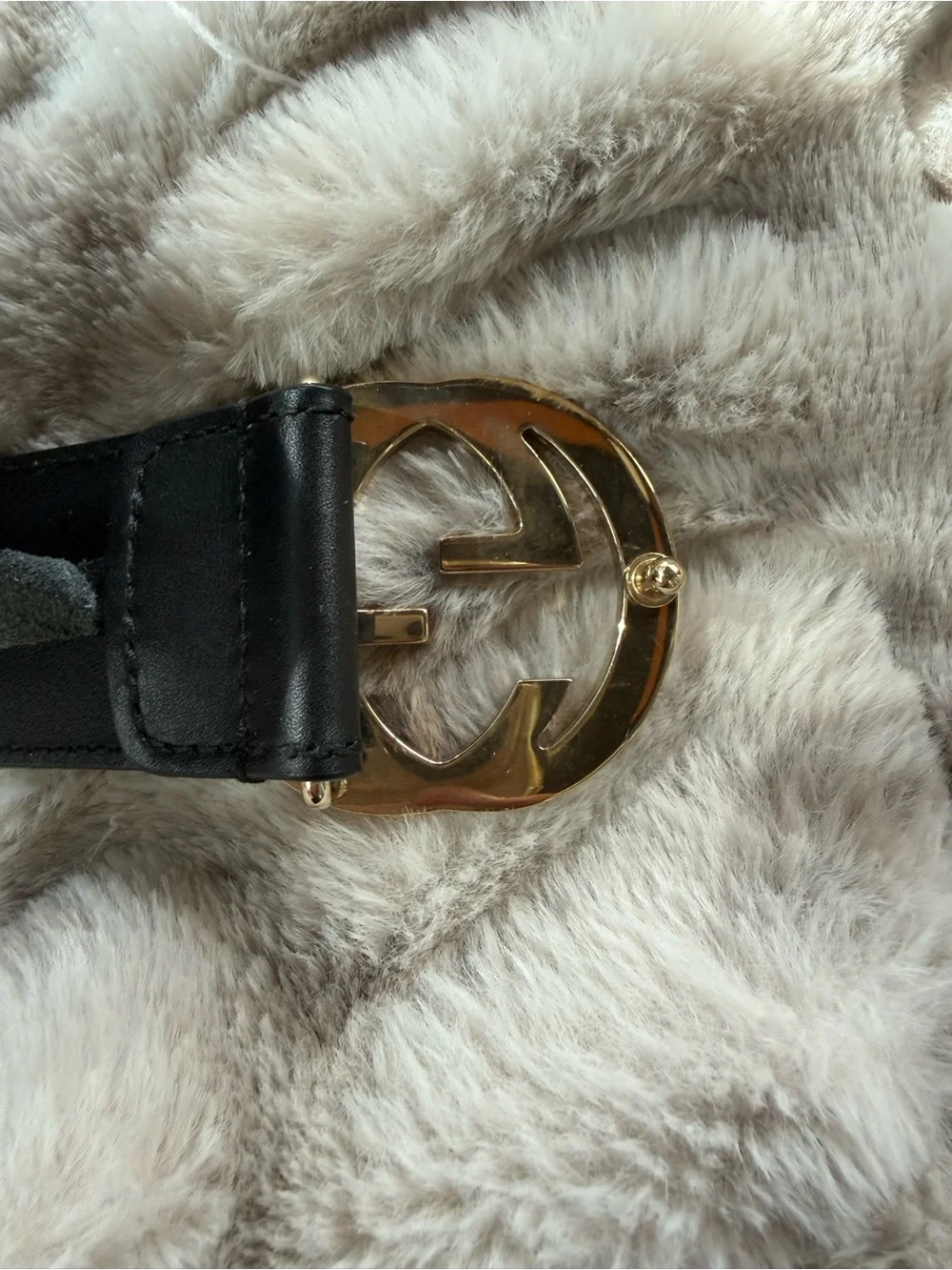 Authentic Gucci Black Leather Interlocking GG Belt | Size 80/32 w/Box